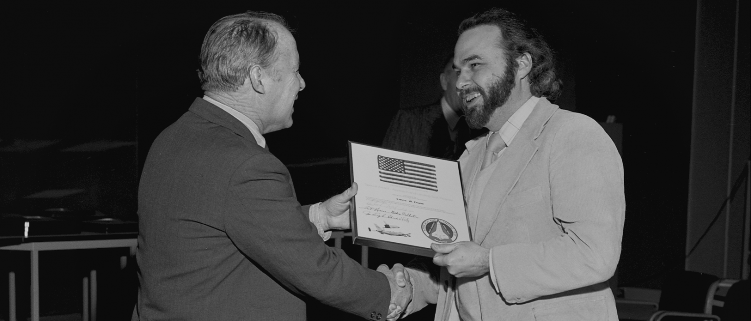Lance Drane Accepting a NASA Award Lance Drane Accepting a NASA Award