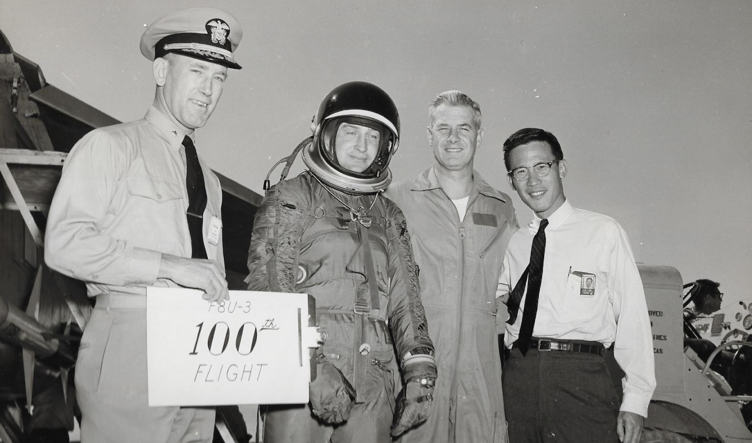 Conrad Lau with F8U-3 Team