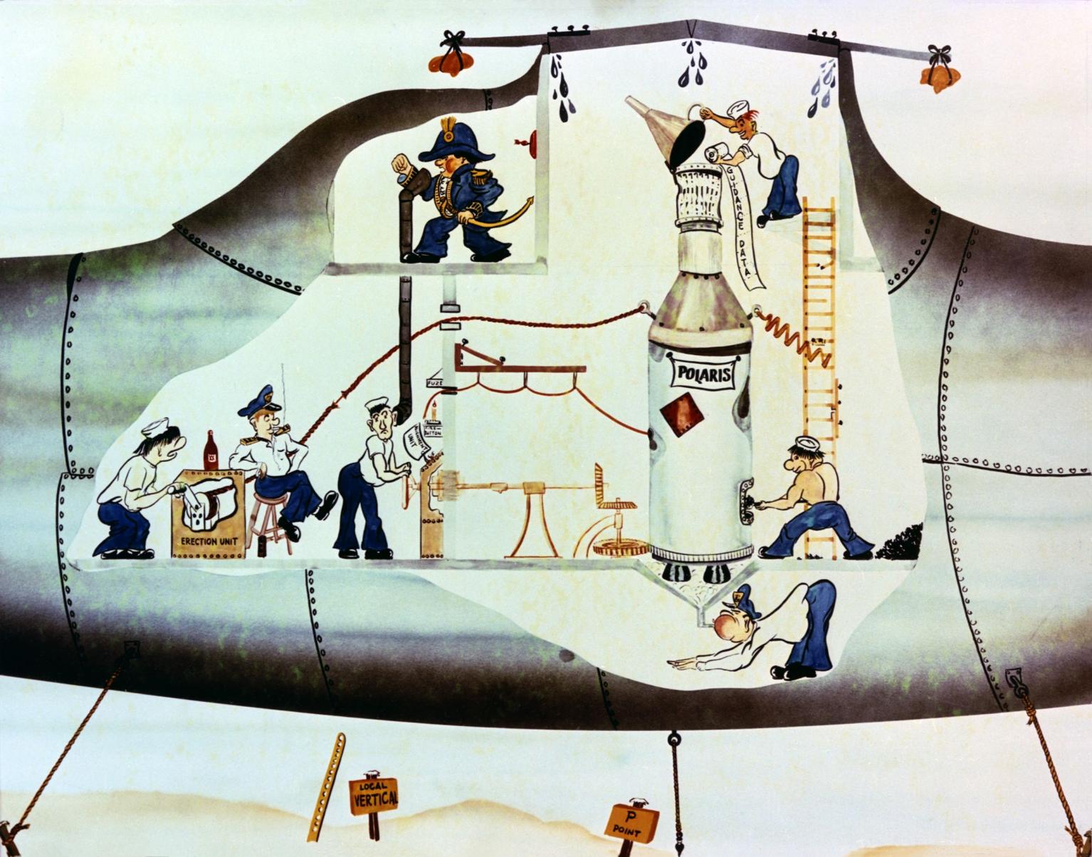 Cartoon Of Polaris Submarine With Sailors Cartoon Of Polaris Submarine With Sailors