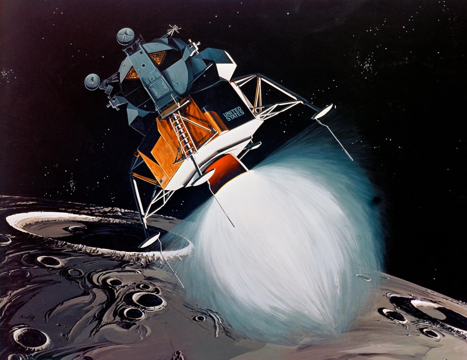 Illustration Of Apollo 10 Lunar Module Descent Illustration of Apollo 10 Lunar Module Descent