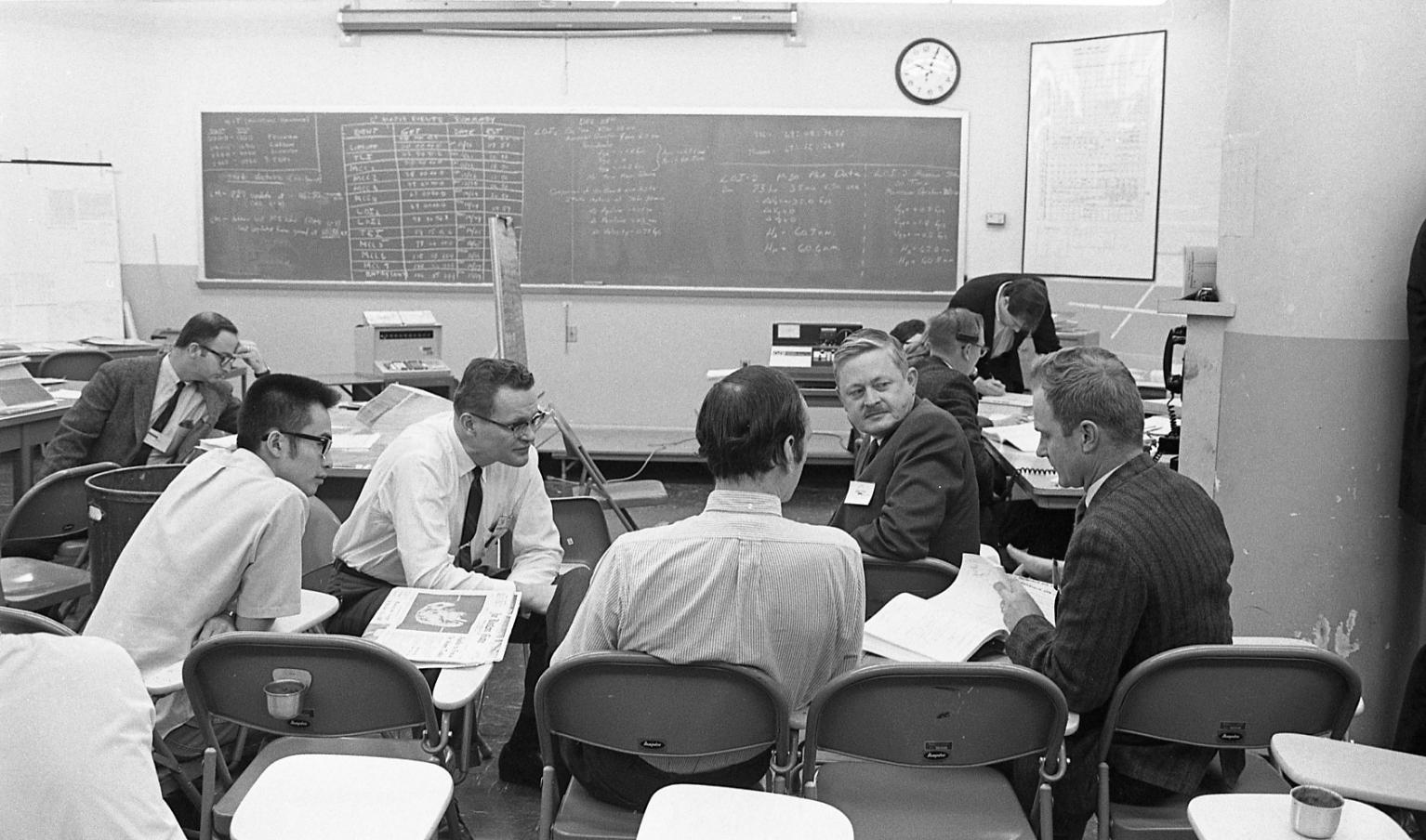 Hall, Battin, Hoag, and Others in SCAMA for the Apollo 8 Moon Mission Hall, Battin, Hoag, and Others in SCAMA for the Apollo 8 Moon Mission