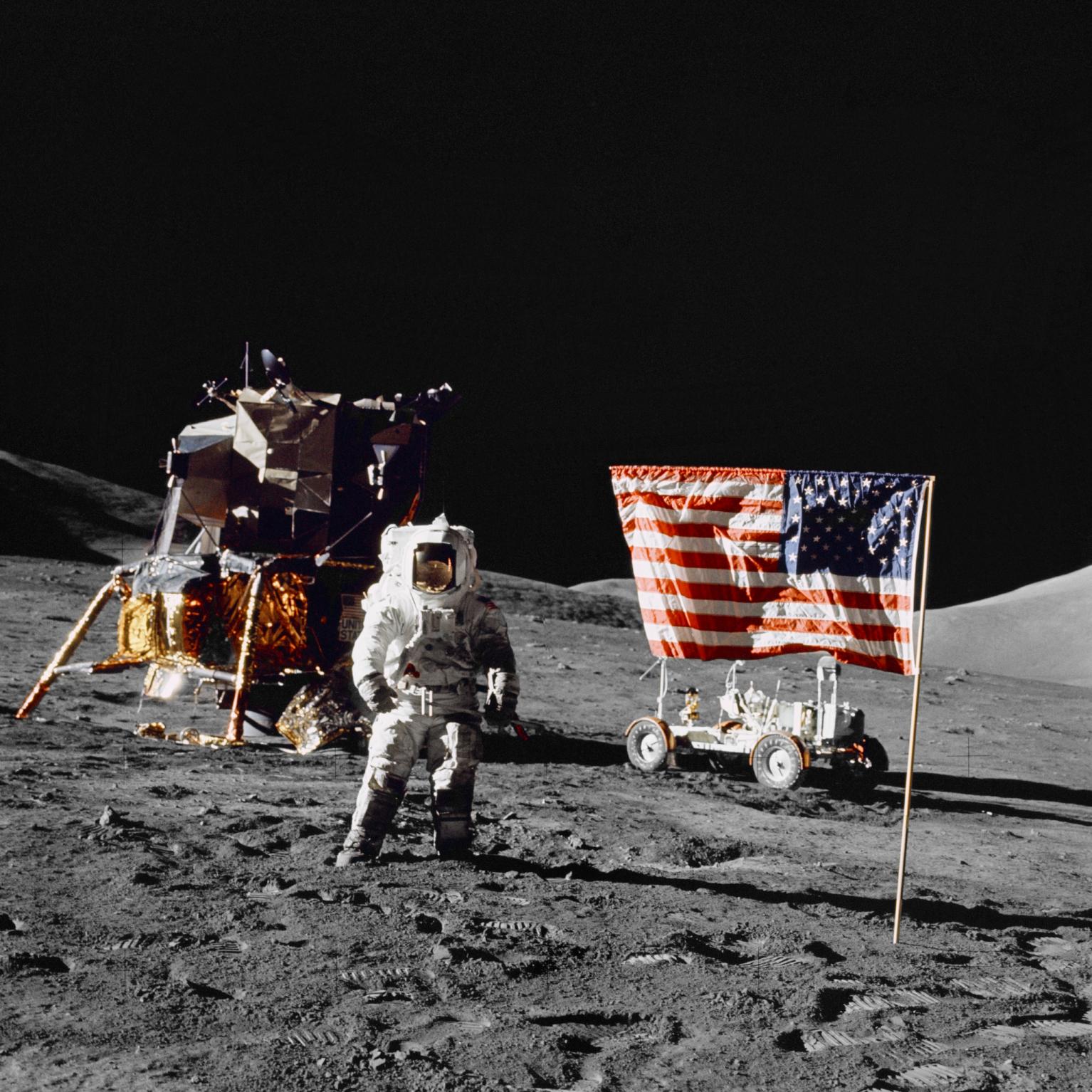 Astronaut Harrison Schmitt on Lunar Surface, Apollo 17 Astronaut Harrison Schmitt on Lunar Surface, Apollo 17