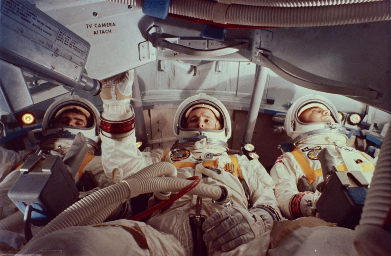 Apollo 1 Crew Inside Capsule Prior To Test Apollo 1 Crew Inside Capsule Prior to Test