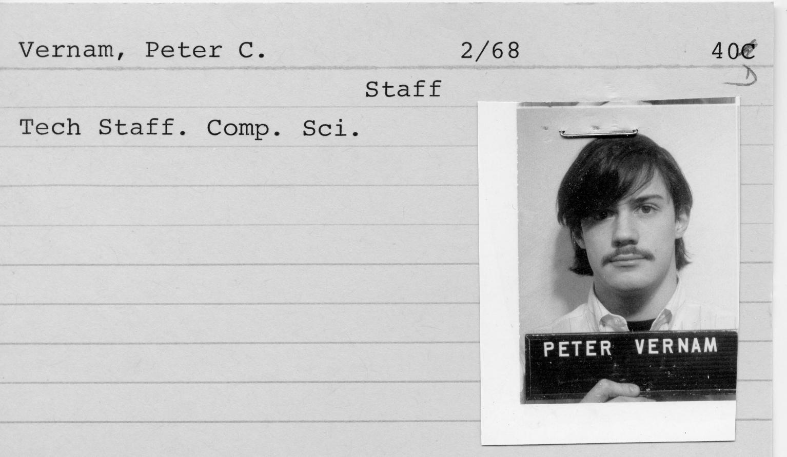 Peter Vernam Employee Card