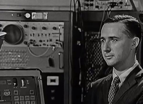 Ramon Alonso with Apollo Guidance Computer in MIT Film