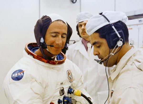 Alfred Worden During Preflight Checks for Apollo 15