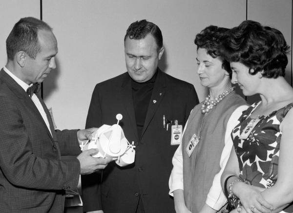 Maxime A. Faget, explains the function of the Lunar Module Maxime A. Faget, explains the function of the Lunar Module