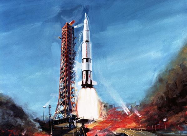 Apollo Spacecraft and Saturn V Rocket Lift Off Apollo Spacecraft and Saturn V Rocket Lift Off