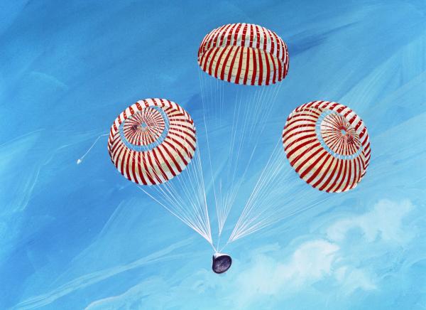 Apollo Command Module With Parachutes After Reentry Apollo Command Module With Parachutes After Reentry