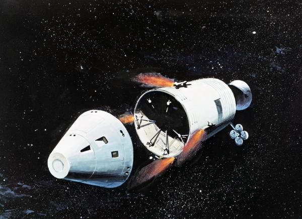 Command Module Separating from the Service Module in Earth Orbit Prior to Reentry Command Module Separating from the Service Module in Earth Orbit Prior to Reentry