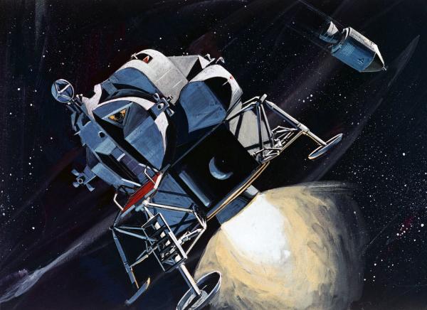 Lunar Excursion Module in Lunar Descent Orbit Lunar Excursion Module in Lunar Descent Orbit