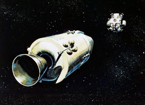 Command Service Module and the Jettisoned Lunar Excursion Module Command Service Module and the Jettisoned Lunar Excursion Module