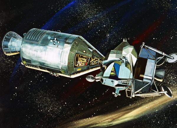 Command Service Module docked with the Lunar Excursion Module Command Service Module docked with the Lunar Excursion Module