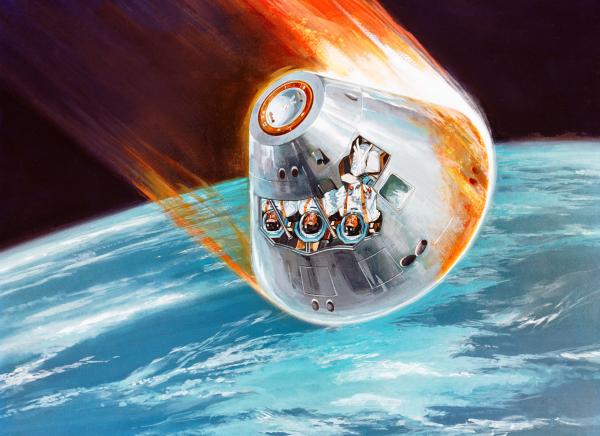 Illustration of Apollo Spacecraft Reentry Illustration of Apollo Spacecraft Reentry