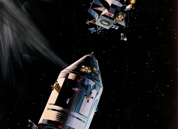 Apollo 9 Mission Docking Illustration Apollo 9 Mission Docking Illustration