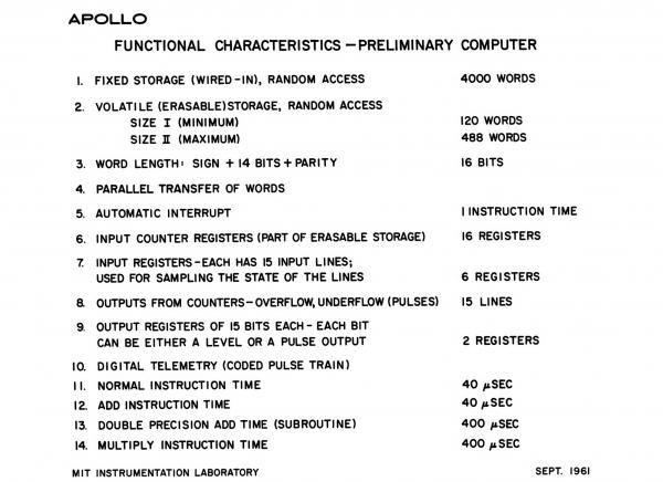 Functional Characteristics - Preliminary Computer