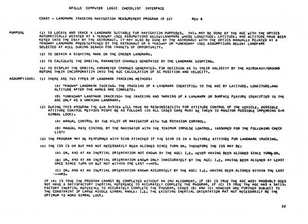 Apollo Computer Logic Checklist Interface Apollo Computer Logic Checklist Interface