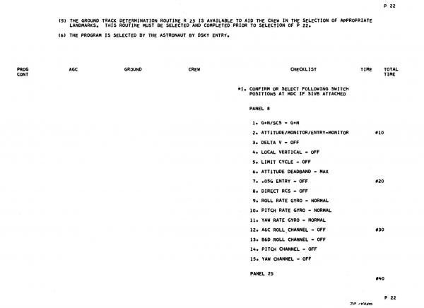 P22 - Coast-Landing Tracking Navigation Program P22 - Coast-Landing Tracking Navigation Program