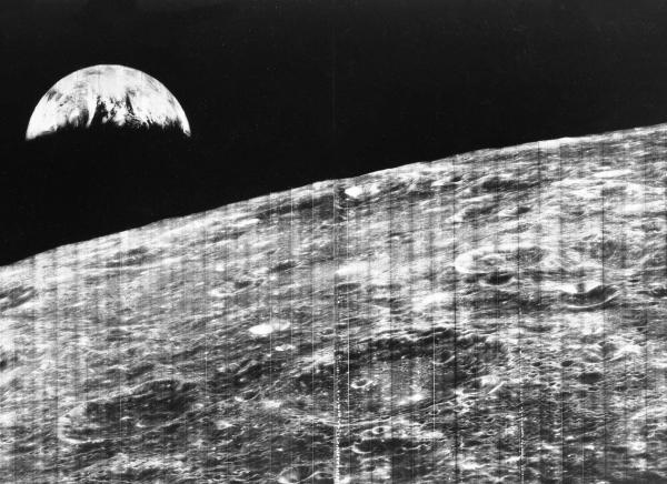 Lunar Surface with Earth View Lunar Surface with Earth View