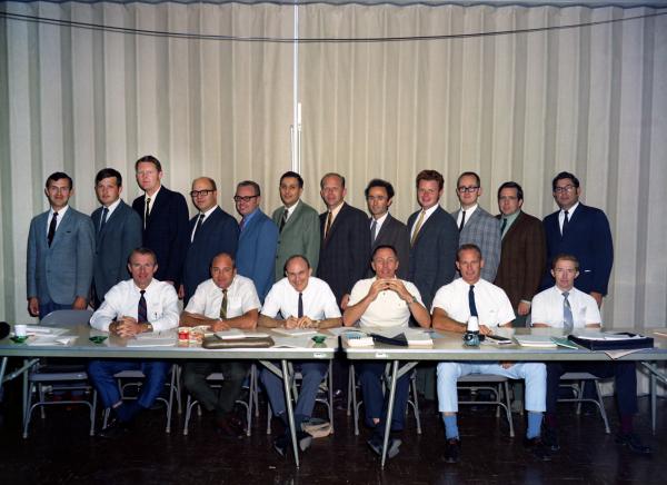 Apollo Astronaut Flight Crews With MIT Lab Engineers
