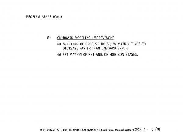 Apollo 8 Problem Areas Apollo 8 Problem Areas