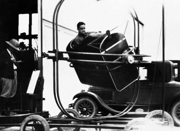 Draper In Early Cockpit Simulator Draper In Early Cockpit Simulator
