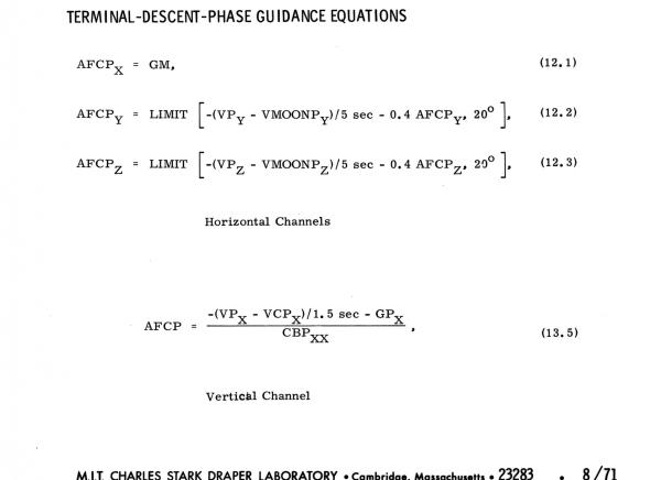 Terminal Descent Phase Guidance Equations Terminal Descent Phase Guidance Equations