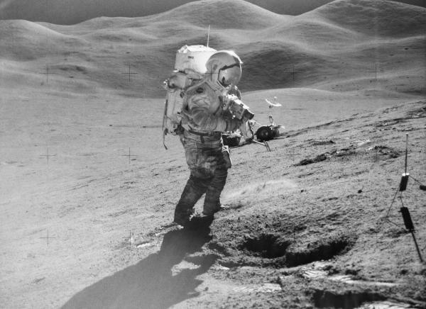 Apollo 15 Astronaut David Scott on Lunar Surface Apollo 15 Astronaut David Scott on Lunar Surface