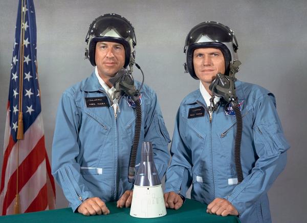 Lovell and Borman in Gemini 7 Crew Photo Lovell and Borman in Gemini 7 Crew Photo