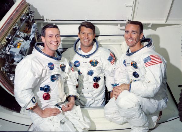 Walter Schirra Apollo 7 Crew Eisele, Schirra, and Cunningham