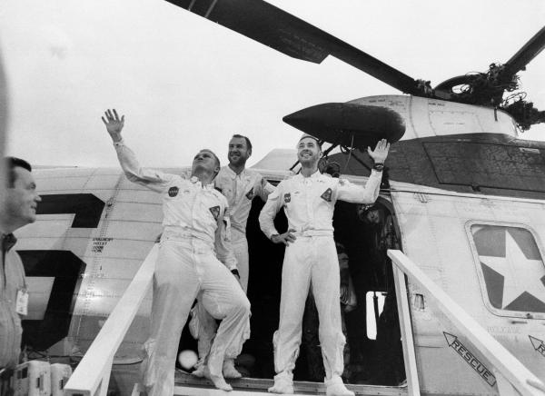 Apollo 8 Crew Post Mission on Recovery Ship Apollo 8 Crew Post Mission on Recovery Ship
