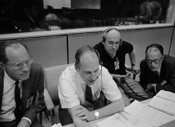 George Low and Bob Gilruth at NASA Mission Control George Low and Bob Gilruth at NASA Mission Control
