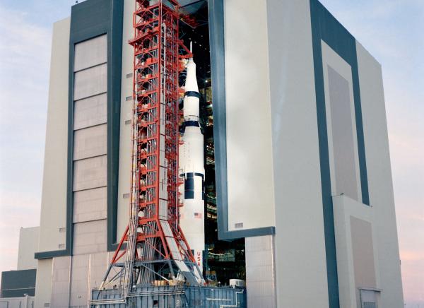 Saturn V Leaving Vehicle Assembly Building at KSC Saturn V Leaving Vehicle Assembly Building at KSC