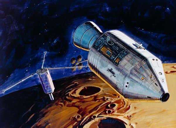 Illustration Of TRW Satellite Deploy During Apollo 15 Illustration of TRW Satellite Deploy During Apollo 15