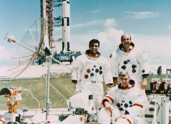Apollo 17 Crew Cernan, Evans, and Schmitt with a Lunar Roving Vehicle Apollo 17 Crew Cernan, Evans, and Schmitt with a Lunar Roving Vehicle