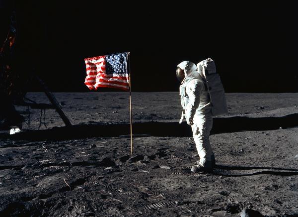 Apollo 11 Astronaut Buzz Aldrin with Flag on Moon Apollo 11 Astronaut Buzz Aldrin with Flag on Moon