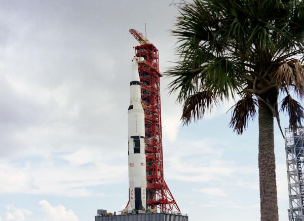 Apollo 4 Rocket and Tower on Crawler Apollo 4 Rocket and Tower on Crawler
