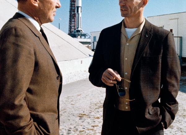 Astronauts Schirra and Cunningham at Apollo 5 Launch Astronauts Schirra and Cunningham at Apollo 5 Launch