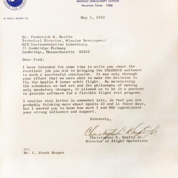 Kraft Letter to Fred Martin