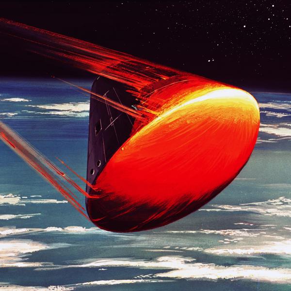Illustration of the Apollo Command Module During Atmospheric Reentry