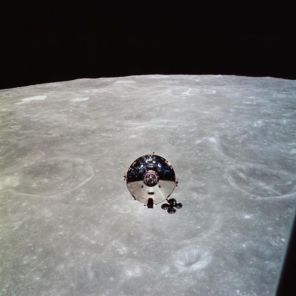 Apollo 10 Command and Service Module in Lunar Orbit